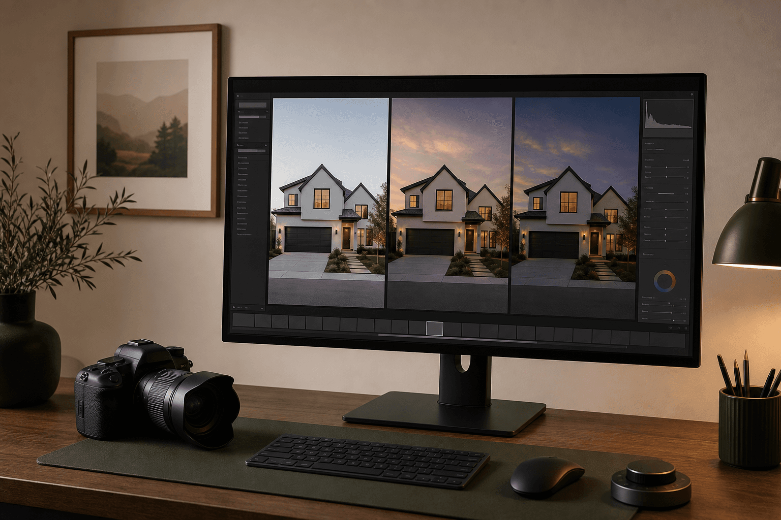 Day-to-dusk editing: AI vs. Photoshop vs. a human editor
