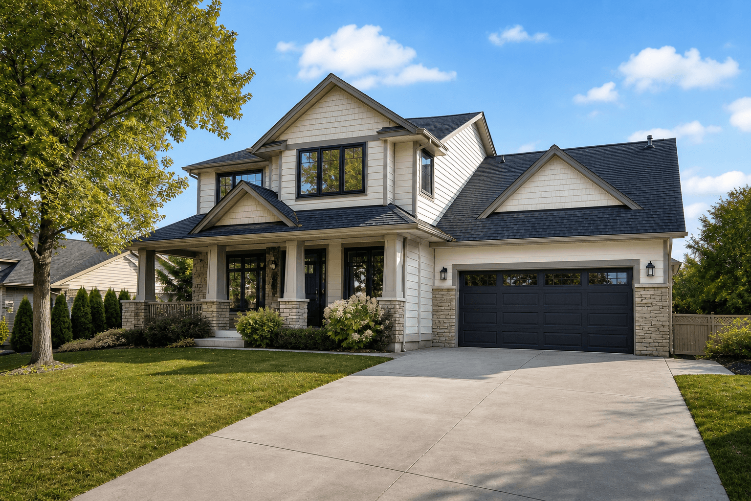 Exterior real estate photo editing: skies, shadows, grass and architecture