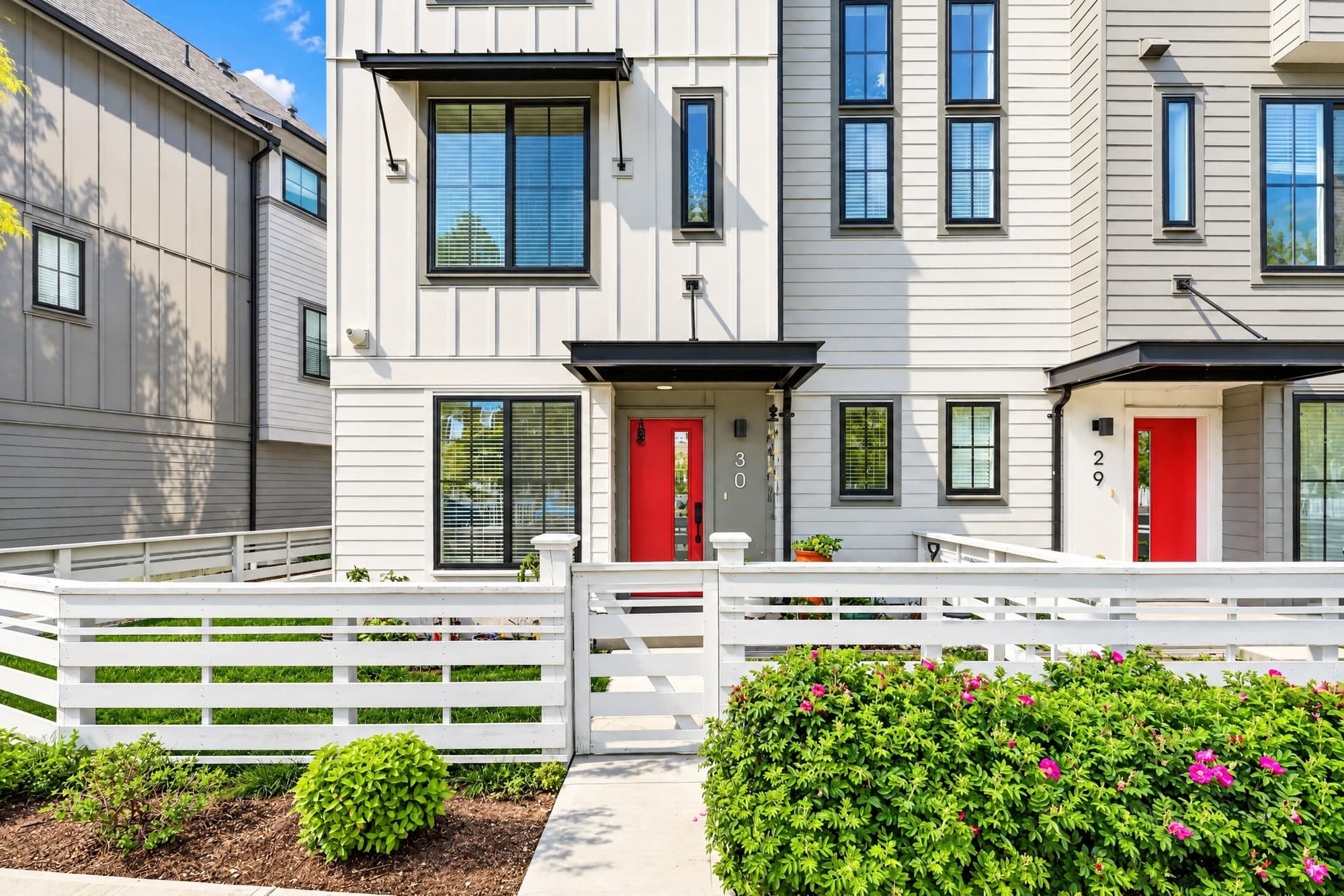 Townhomes after Sunlit full-scene relighting